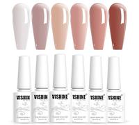 Vishine 6pcs Vernis à Ongles Gel Semi-permanent Jelly Nude Doux Rose Colore Skin Transparent Gel Nail Polish Soak Off LED UV Gel Polish Varnish Nail Art Home DIY Manucure Nail Salon 8ml