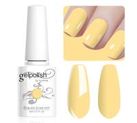 Vishine 8ml Vernis à Ongles Gel Semi Permanent Couleur Jaune Clair, Vernis Semi Permanent Soak Off UV LED Gel Polish Nail Art Manucure Salon DIY LM055