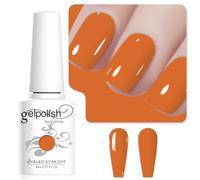 Vishine 8ml Vernis à Ongles Gel Semi Permanent Couleur Orange, Vernis Semi Permanent Soak Off UV LED Gel Polish Nail Art Manucure Salon DIY L265
