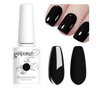 Vishine 8ml Vernis à Ongles Gel Semi Permanent Noir Black, Vernis Semi Permanent Soak Off UV LED Gel Polish Nail Art Manucure Salon DIY LM090