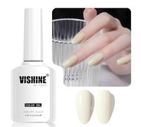 Vishine Abricot Vernis Gel Semi-Permanent, 1 Pcs 16ml Soak-Off UV LED Vernis à Ongles Gel pour DIY Nail Art & Home Manicure, Couleur L326 Abricot Crème