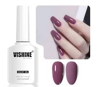 Vishine Deep Purple Vernis Gel Semi-Permanent, 1 Pcs 16ml Soak-Off UV LED Vernis à Ongles Gel pour DIY Nail Art & Home Manicure, Couleur L351 Prune Foncé