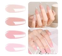 Vishine Kit de 4 Rose Nude Vernis Gel Semi-Permanents Transparent Sheer Pink Vernis à ongles Couleur Naturelle Rose French Pink Gelée de Cristal Soak Off Nail Art UV LED Gel 8ml