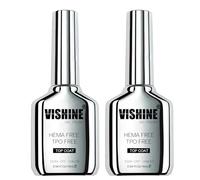 Vishine Lot de 2 Top Coat Gel 16ml - Nouvelle Formule Sans T.P.O Vernis à Ongles Semi-Permanents Ultra Brillant, Longue Tenue 2 * 16ml
