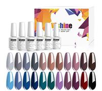 Vishine Lot de 22 couleurs Vernis Gel Semi-Permanent avec Base Coat & Top Coat Kit,Vernis à Ongles Gel UV LED Soak Off 24 Flacon Cadeau Coffret Set 8ml