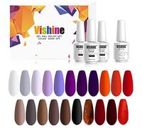 Vishine Lot de 24pcs Vernis à Ongles Gel Semi Permanent UV LED Manucure Nail Art aux Couleurs Variées #015