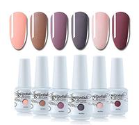 Vishine Lot de 6 Couleurs 8ml Vernis à Ongles Semi Permanent UV LED Gel UV Soak Off aux Couleurs Variées pour Nail Art #006