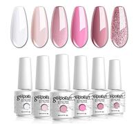 Vishine Lot de 6 Vernis à Ongles couleur différentes Vernis Semi Permanent Vernis Gel UV LED Soakoff Manucure kit C001