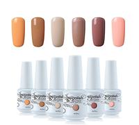 Vishine Lot de 6 Vernis à Ongles couleur différentes Vernis Semi Permanent Vernis Gel UV LED Soakoff Manucure kit C008
