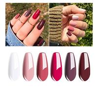 Vishine Lot de 6 Vernis à Ongles Gel Semi Permanent Couleurs Bonbon Soak Off UV LED Gel Nail Polish Nail Art Kit Cadeau 8ml