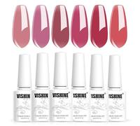 Vishine Lot de 6 Vernis à Ongles Transparent 6 couleurs Rose Gel Vernis Semi Permanent Soak-Off UV/LED Série Rose Pour Salon De Manucure DIY Home, 8ML