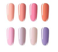 Vishine Lot de 8 Couleur différentes Vernis Semi Permanent Vernis Ongles Gel UV LED Soakoff Nail Art Manucure kit #001