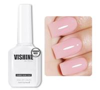 Vishine Rubber Base 5 en 1 Rubber Builder Rose Laiteux, 16ML Milky Pink Vernis Semi-Permanent Gel Vernis à Ongles UV LED Gel Polish Renforcement et Réparation de Manucure Nail Art #063