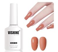 Vishine Terra Cotta Vernis Gel Semi-Permanent, 1 Pcs 16ml Soak-Off UV LED Vernis à Ongles Gel pour DIY Nail Art & Home Manicure, Couleur L345 Thé Miel Rose Glacé