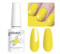 Vishine Vernis à Ongles Gel Couleur Jaune, Vernis Gel Semi Permanent Soak Off UV LED Gel Polish Nail Art Manucure 8ml L002