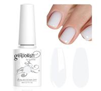 Vishine Vernis à ongles gel laiteux - Couleur naturelle nude translucide pour manucure française - Soak Off UV transparent, 8 ml