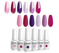 Vishine Vernis à Ongles Gel Semi Permanent Lot 6 Couleurs Lavande Violet Rose UV LED Gel Soak Off Manucure Cadeau Coffert 8ml