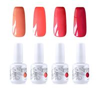 Vishine Vernis à ongles Gel Semi-permanent Soak Off UV LED Gelpolish Manucure Kit Lot de 4 Couleurs C258
