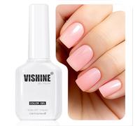 Vishine Vernis Gel Jelly Nude 16ml, Rose Pêche Transparent, Vernis Semi-Permanent Soak Off UV/LED pour Nail Art à la Maison, Peachy Pink E070