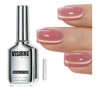 Vishine Vernis Gel Magnétique Œil de Chat 16ml, Cat Eye Gel Polish Dusty Rosewood, Gold Glitter Effet Gelée Brillance Holographique pour Manucure Nail Art DIY #436