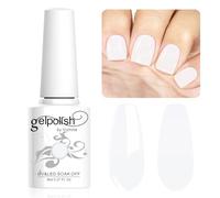Vishine Vernis Gel Semi-Permanent Jelly Blanc, 8ml Vernis à ongles Naturel French Gel Milky White Nail Art Gel Blanc UV LED Soak Off Vernis Manucure #L136