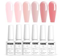 Vishine Vernis Gel Semi Permanent Transparent Couleur Naturelle Rose Nu French Manucure Transparent Gelée de Cristal Soak Off UV LED Gel Ongle 6pcs