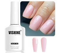 Vishine Vernis Gel Semi-Permanent Transparent Milky Pink Rose Clair Vernis à ongles Naturelle Rose Laiteux Transparent Gelée de Cristal Soak Off UV LED Gel 16ml E
