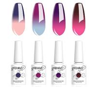 Vishine Vernis Gels Semi-Permanents, Lot de 4 Couleurs Température Changement de Couleur Chameleon Nail Art Vernis à Ongles UV LED Gel Polish Varnish Manucure 8ml C039