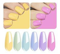 Vishine Vernis Semi Permanent 6 Couleurs 8ml, Crème Couleurs de Pastel Jaune Vert menthe Teal Bleu Violet Lot Vernis à Ongles Gel UV LED Nail Polish Soak Off Manucure - Kit 083