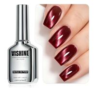 Vishine Vernis Semi-Permanent Œil de Chat Pailleté 16ml,Cat Eye Gel Effet Galaxie Holographique Réfléchissant,Nail Art DIY -Burgundy Red MY427