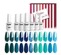 Vishine Vernis Semi-Permanent Vernis à Ongles Gel UV LED Soak Off 12 Coloris Kit Matte Top Coat Manicure Nail Art Coffret idéal 8ml