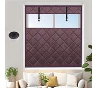 Visible Isolant Fenetre Anti Froid Kit Auto-adhésif Hivernal Couverture De Fenêtre En Coton Couverture Isolante 3 Couches Réutilisable For Chambre À Coucher De Salon(Coffee,90x150cm)