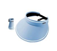 Visier Femme UV50+ Grand Bord - Réglable & Pliable - Idéal pour Paris en Été(Light Blue)