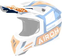Frontal Casque AIROH Aviateur Ace 2 Sake Orange Blanc