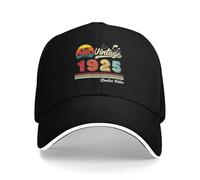 Visière Cap Cadeau d'anniversaire Amusant Vintage 1925 Édition Limitée Golf Casquettes Réglable Rétro Casquettes De Pêche pour Voyages, Running, Adolescent