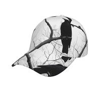 Visière Cap Corbeau Noir sur Une Branche Adjustable Sun Hat Cool Chapeau Soleil pour Extérieur Activités Randonnée