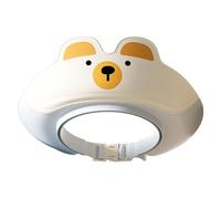 Visière de bain pour tout-petit, chapeau en forme d'animal de dessin animé, bonnet de lavage portable, design de protection des oreilles, matériau doux, ajustement parfait, blanc, pour soins