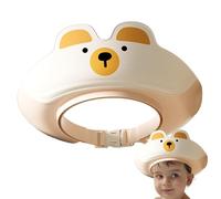 Visière de bain pour tout-petit, chapeau en forme d'animal de dessin animé, bonnet de lavage portable, design de protection des oreilles, matériau doux, ajustement parfait, blanc, pour soins