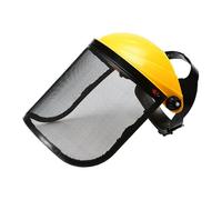 Visière de protection en maille métallique pour tondeuse à gazon et tronçonneuse - Protection du visage unisexe réglable en polypropylène + grille métallique pour le jardinage, la sylviculture