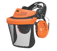 Visière de protection forestière 3M Peltor G500 avec casque antibruit noire/orange