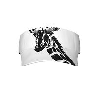 Visière de protection solaire girafe noire et blanche résistante à la transpiration pour le sport - Casquette de baseball vide - Visière de tennis - Visière de golf - Noir - Taille unique, Noir,