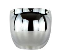 Visière de Protection Solaire rétro à 3 Boutons-Pression, Miroir à Bulles for Casque de Moto, lentille faciale, Demi-Cadre(Silver)