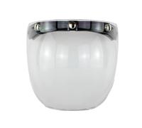 Visière de Protection Solaire rétro à 3 Boutons-Pression, Miroir à Bulles for Casque de Moto, lentille faciale, Demi-Cadre(Transparent)