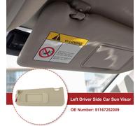 Visière De Voiture Côté Conducteur Gauche Assemblage De Visière De Soleil Beige Convient Pour Bmw Série 3 E90 E91 2005-2013 Avec Miroir N°51167252009 - Pack De 1