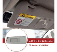 Visière De Voiture Côté Conducteur Gauche Assemblage De Visière De Soleil Gris Convient Pour Bmw Série 3 E90 E91 2005-2013 Avec Miroir N°51167252007 - Pack De 1