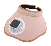 Visière pare-soleil avec ventilateur, chargement USB, chapeau d'été avec ventilateur, grande surface de soleil, boucle élastique réglable Jot636, beige, Taille unique