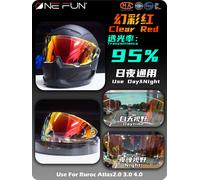 Visière Photochromique Pour Ruroc Atlas 3.0 4.0,Édition Track Eox,Écran Intégral Pour Casque,Pare-Soleil Anti-Buée - Type Clear Revo Red