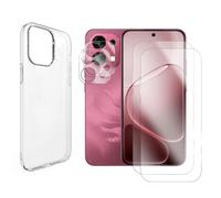 Visiodirect 2 Verre Trempé pour Oppo A6 Pro 5G + 2 Verre Caméra + Coque