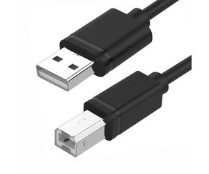 Visiodirect Câble d'Imprimante USB-A vers USB-B mâle à mâle Noir 3M pour Brother DCPJ1050DW