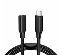 Visiodirect Câble Rallonge Compatible pour Xiaomi 14T 5G 6.67", USB C Type C Male vers Femelle 3.2 Noir 2m Charge Rapide Câble d'extension